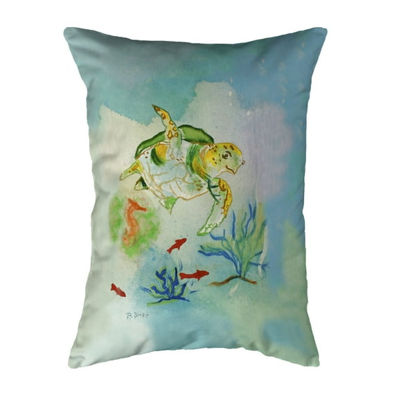 Betsydrake NC098R 16 x 20 in. Betsys Sea Turtle No Cord Pillow
