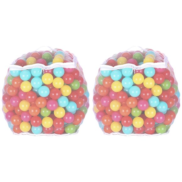 BalanceFrom 800-Count Play Pit Balls Toy Set for Kids with Mesh Bags, Rainbow Colors