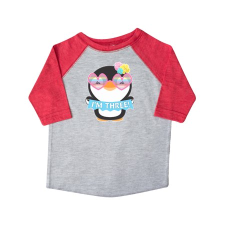 

Inktastic I m 3 Cute Penguin with Sunglasses and Flowers Gift Toddler Boy or Toddler Girl T-Shirt