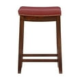 thumbnail image 3 of Hawthorne Collections 26" Contemporary Wood/Faux Leather Counter Stool in Red, 3 of 8