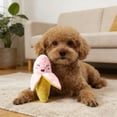 thumbnail image 3 of Forestwhale Interactive Squeaky Dog Toy 5.5in Banana Shaped Plush Chew Toy for Puppies Teething Relief & Playtime Fun, 3 of 5