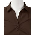 thumbnail image 4 of Doublju Women's 3/4 Sleeve Slim Fit Button Down Dress Shirt, 4 of 4