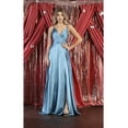 thumbnail image 3 of May Queen MQ1945 Juniors Womens Sleeveless A-Line V-Neckline Satin Long Evening Gown, 3 of 10