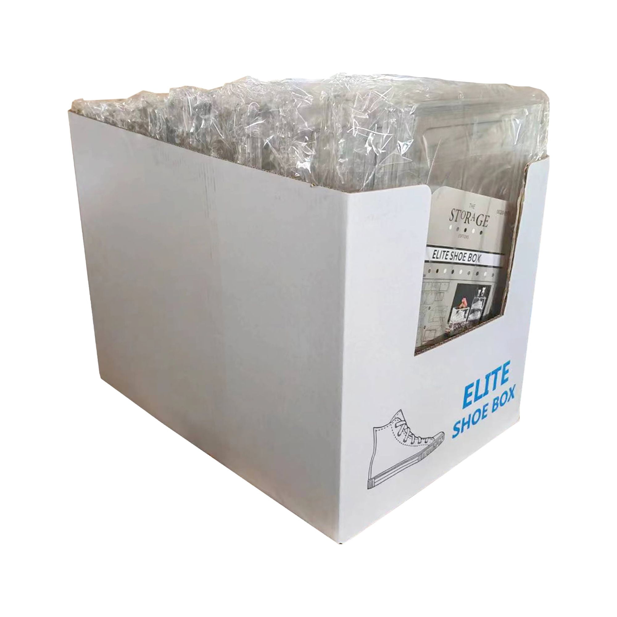 Elite Shoe Box, Plastic, 15.36"x12.21"x1.97", The Storage Editions, Use by Adults