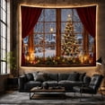 thumbnail image 6 of Armchair Bookshelf Cat with Window Looking Onto Snowy, Cozy Dark Academia for Book Lovers, Reading Nook Wall Decor, Christmas Gift, Tapestry Wall Hanging for Bedroom and Dorm, 6 of 7