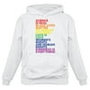 Men's Pride Hoodie - Love is Love Quotes Rainbow Design - LGBTQ Supportive Sweatshirt - Comfortable Cotton-Polyester Blend Hoodie - Large White