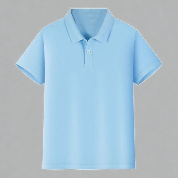 Krdevn Kids Boys Girls Short Sleeve Polo Shirts Solid Color Pique Fabric Casual School Uniform Tops,5-6 Years