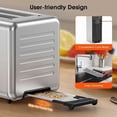 thumbnail image 3 of ONSON 1400W 4-Slice Smart Toaster with Digital Touchscreen, Extra-Wide Slots, Stainless Steel,Fast Heating,5 Bread Settings & 6 Shade Options, 3 of 5