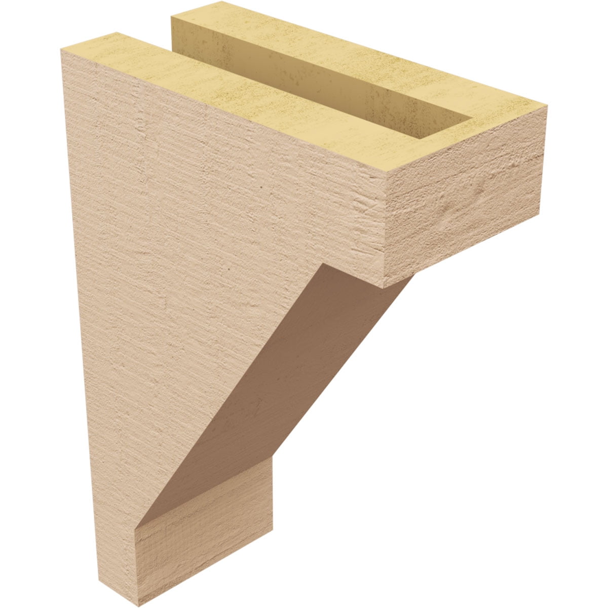 3"W x 6"D x 9"H Classic Burlington Rough Cedar Woodgrain TimberThane Corbel, Primed Tan