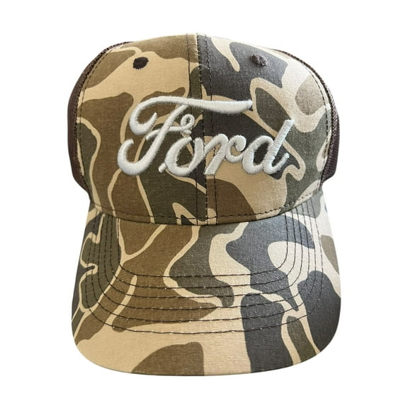 Ford Scanto Play Army Brown Trucker Hat - Mesh Back Adjustable Cap