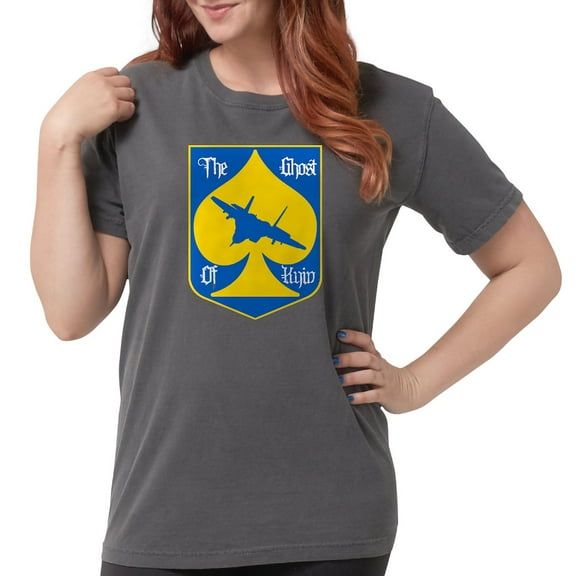 CafePress - The Ghost Of Kyiv Card Pro Ukraine Suppo T Shirt - Womens Comfort Colors® Shirt