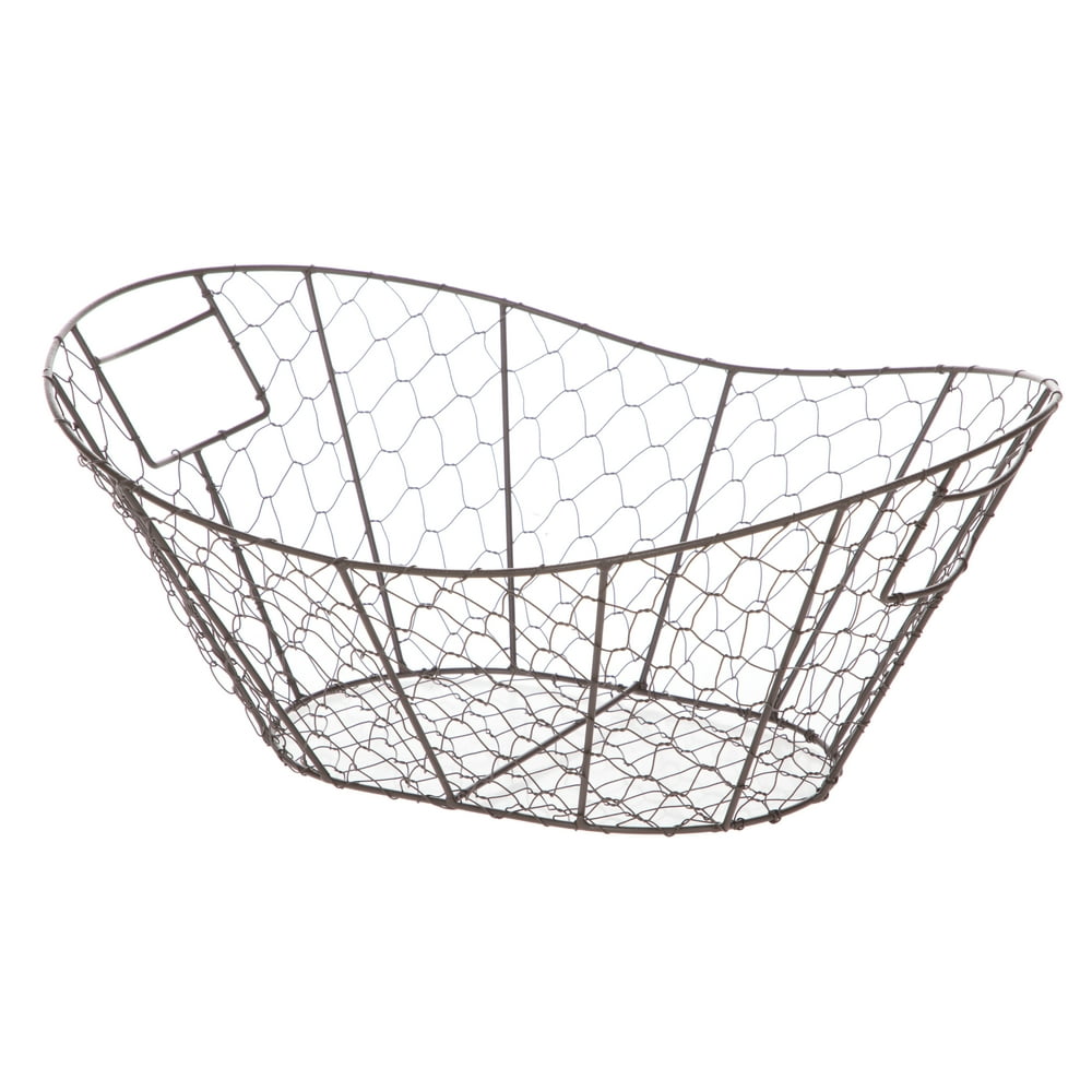 Mainstays Chicken Wire Decorative Storage Basket with Handles Walmart