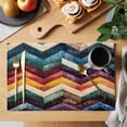 thumbnail image 2 of Vintage Waves Stripe Placemats Set of 6 Colorful Abstract Art Place Mats Indoor Wipeable Table Mats Washable Cloth Dining Table Placemats for Kitchen Holiday Party Home Decor 13x19 Inch, 2 of 9