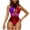 Wine, variant on Jamicy One Piece Bathing Suit for Women Gift for Women Women's Cut Out Criss Cross Colorblock Underwire Halter One Piece Swimsuit