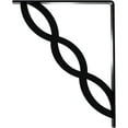 thumbnail image 4 of Ekena Millwork 1 1/2"W x 10"D x 12"H Loera Wrought Iron Bracket, (Single center brace), Powder Coated Black, 4 of 7