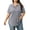 Gray, variant on Womens Plus Size Casual Henley Waffle Knit Button-Up Top Short Sleeve Polo Shirt 1X-5X