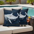 thumbnail image 4 of Summer Blue Whale Outdoor Waterproof Pillow Covers, Coastal Ocean Vintage Wooden Grain Decorative Square Throw Pillowcase Sofa Cushion Sham for Patio/Couch/Chair, 16"x16" 2 Pack, 4 of 8
