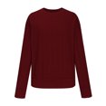 thumbnail image 4 of AherBiu Womens Long Sleeve Tops Crewneck Pullover Spring Sweater Top T Shirts Solid Color, 4 of 6