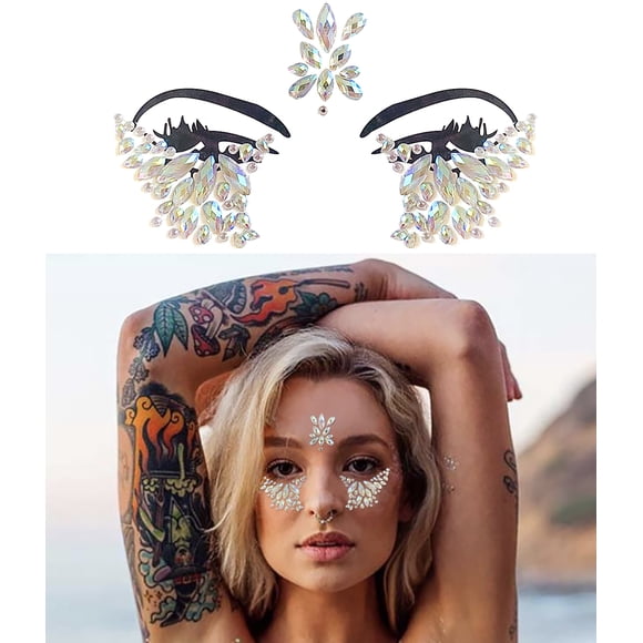 Face Gem Decorative Rhinestone Removable Face Jewel Face Sticker for Carnival