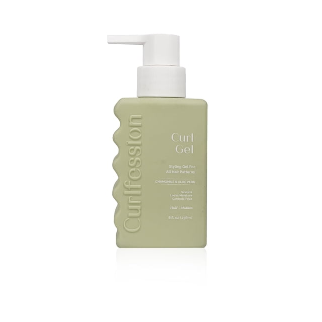 CURLFESSION Gel para rizos para cabello rizado Define e hidrata los rizos y las ondas Controla el encrespamiento - 8 fl. Onz.