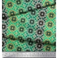 thumbnail image 2 of Soimoi Moss Tissu Georgette Rayé & Imprimé Kaléidoscope Marocain 1 Yard 42 Pouces de Large, 2 of 3
