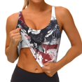 thumbnail image 3 of Balery American Flag Eagle Art Sujetadores deportivos con espalda cruzada para mujer, acolchados, sin costuras, de alto impacto, ideales para yoga, gimnasio, entrenamiento y fitness.-XX-Large, 3 of 8