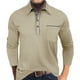 thumbnail image 1 of pstuiky camisas de manga larga para hombre, Camiseta informal de manga larga con botones y retazos para hombre Tops casuales para hombres xxl, 1 of 6