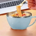 thumbnail image 6 of Heat-Resistant Soup Bowl - 6.1" Unbreakable Plastic Microwave Safe Container for Ramen, Office Lunches & Camping (Blue, BPA-Free)‌, 6 of 6