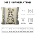 thumbnail image 5 of RUIYC Gray Stripes Long Lumbar Throw Pillow Cover, Rabbit Holiday Pillow Case for Bed Sofa Bench, 5 of 5