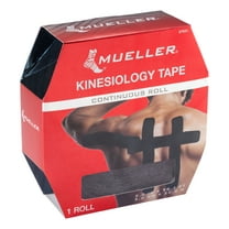 Mueller Kinesiology Tape, 2" x 98.4 ft (30 Meter) Continuous Roll, Black
