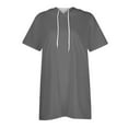 thumbnail image 2 of Plebaso Womens Short Sleeve Hoodie Tops Drawstring Hooded Tunics Summer Casual Lightweight Pullover for Women, 2 of 5
