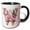 Black/White, variant on 3drose, Pretty Pink Peony Floral Monogram Initial W, 11oz Two-tone Red Mug