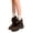 Brown, variant on Women's Square Toe Mid Calf Boots Chunky Heel Suede Fold Over Booties Tow Way Wear Ankle Fall Boots with Snap Brown Size 6.5