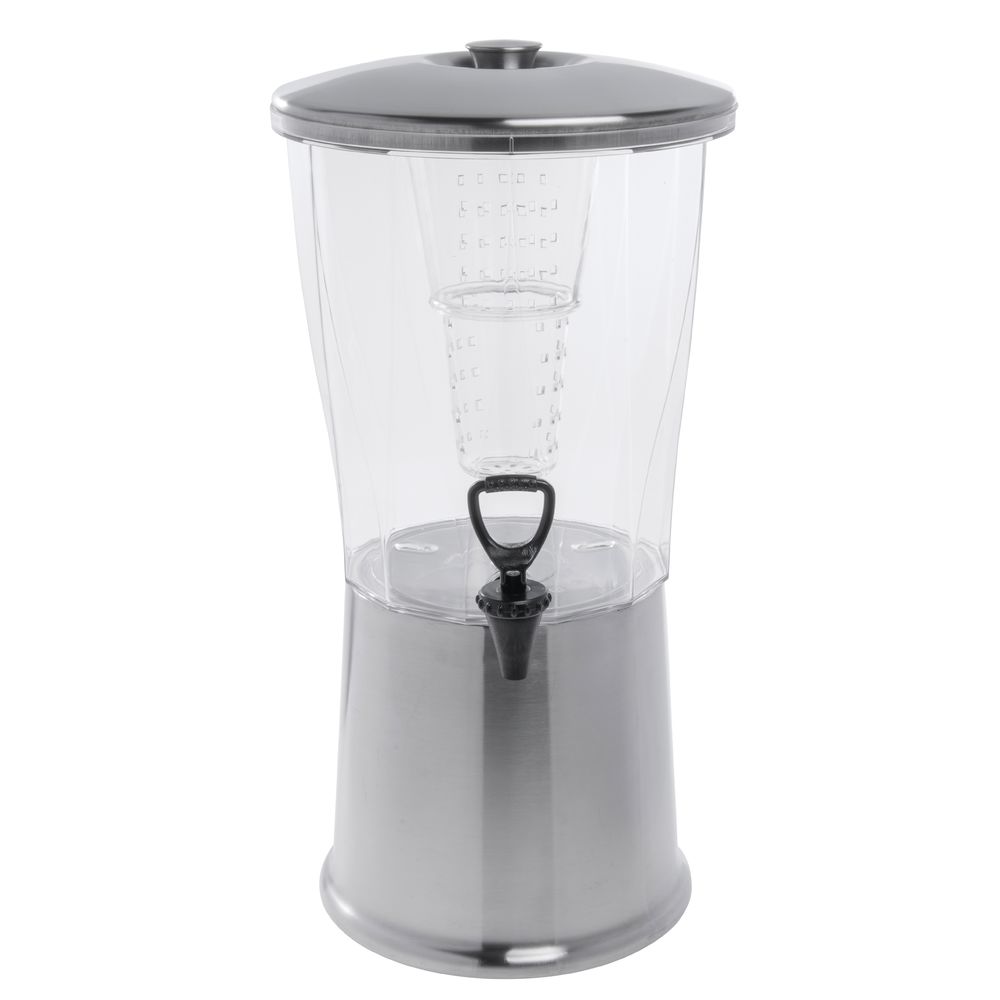 Service Ideas CBDRT3SS Beverage Dispenser, Round, 3 Gallon, Stainless Steel w/Infuser Tube, Silver