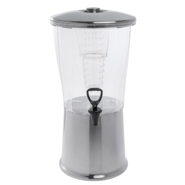 Essential Cold Beverage Dispenser, Stainless Beverage Dispenser, Round,  Hands-Free Spigot, 3 Gallon, Brushed Stainless and Black
