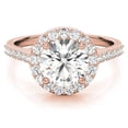 thumbnail image 6 of Auory 1 Carat Round Cut Moissanite Halo Engagement Ring in 18k Rose Gold Plating Over Sterling Silver for Women, 6 of 10