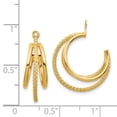 thumbnail image 3 of 14K Yellow Gold Earring C-Hoop Women'S 19 mm 8 Polished & Twisted Triple Hoop Jackets, 3 of 3