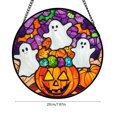 thumbnail image 2 of YingYouFu Halloween Acrylic Suncatcher Hanging Ornament, Ghost Pumpkin Maple Leaf Design Window Pendant, Decorative Hanging Decor for Window, Wall, Home, Fall Thanksgiving, Holiday Party Decoration, 2 of 5