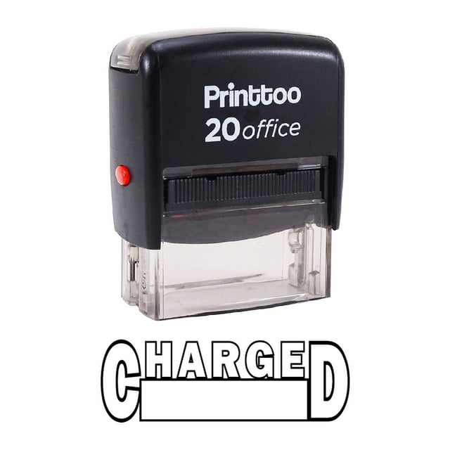 Printtoo CHARGED Self Inking Rubber Stamp Office Stationary Custom Stamp-Black