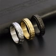 thumbnail image 2 of PAURO Men's Stainless Steel Vintage Stone Textured Finish Wedding Band Ring Plain Hip Hop Jewelry Silver Size 12, 2 of 4