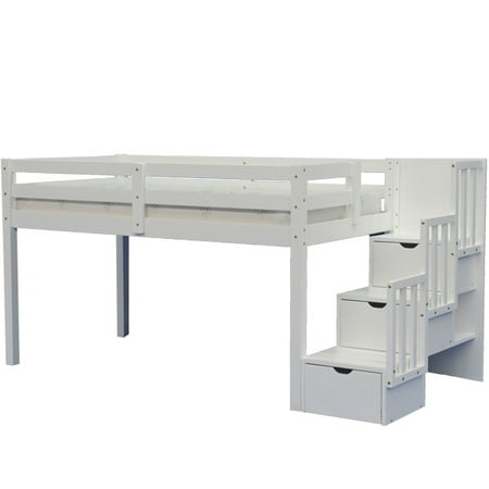 Junior Stairway Mid Loft Bed With Desk Chest And Bookcase Junior Stairway Mid Loft Bed With Desk