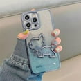 thumbnail image 2 of Electroplating Gradient Glitter Quicksand Dog Phone case, Flash Girly Sense, Lens Full Package, Cute and Creative, for iPhone 14 13 12 11 Pro Max Plus Phone case (Silver,iPhone 13 Pro), 2 of 7