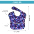 thumbnail image 4 of Hirioo Skull daisy purple for Baby Waterproof Pocket Bib Adjustable Closed for Babies Toddlers with Large Pocket 6-24Months, 4 of 8