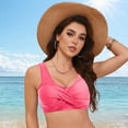 thumbnail image 6 of TOWED22 Women Underwire Bikini Swim Top - Push Up Knot Front Swimsuit Top Bathing Suit Bra Light Pink,XL, 6 of 9