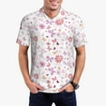thumbnail image 2 of Balery Retro Floral Printed Men’s Short Sleeve Polo Shirt, Midweight Men's Shirt,Golf Polo shirts -XX-Large, 2 of 8