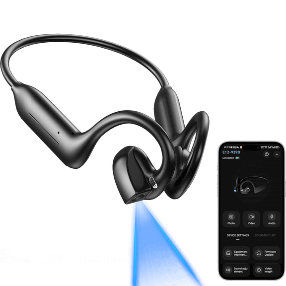 Bone Conduction Headphones Smart Camera Earphone Waterproof Bluetooth Headphones for Sports with HD Camera