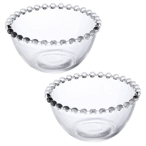 OUNONA 2Pcs Clear Glass Bowls for Storage Elegant Serving Small Bowl for Snacks and Sauce Transparent