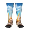 thumbnail image 1 of JUNZAN Beach Starfish Shell Pattern Fun Novelty Knee Warmer High Socks, 1 of 6