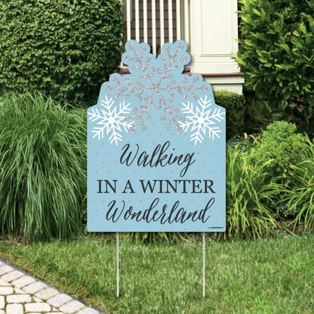 - Winter Wonderland - Party Decorations - Snowflake Holiday Party & Winter Wedding Welcome Yard Sign