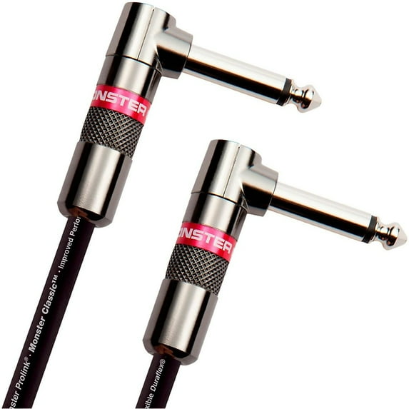 Monster Cable Classic 1/4 Inch Dual Angled Instrument Cable 8 in.